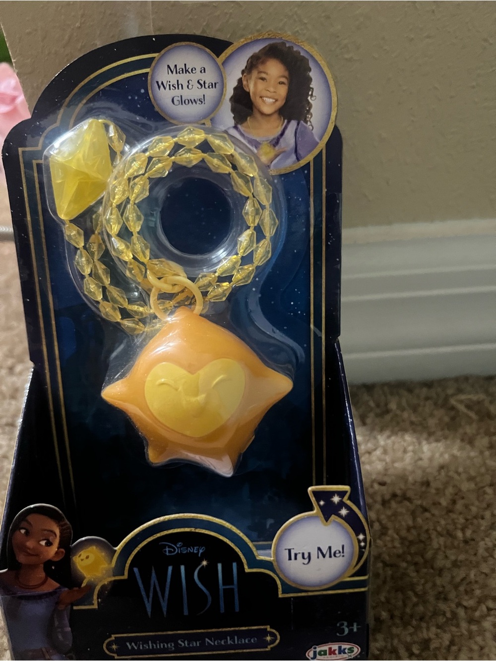 Disney Yellow Star Pendant Necklace with Beaded Chain